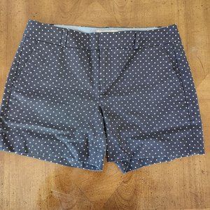 Banana Republic Hampton Fit Shorts Navy with White Polka Dots Size 6
